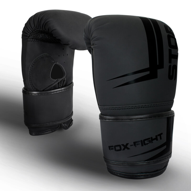 FOX-FIGHT STORM BLACK Bag Mitt Sandsackhandschuhe aus PU Leder L / XL schwarz