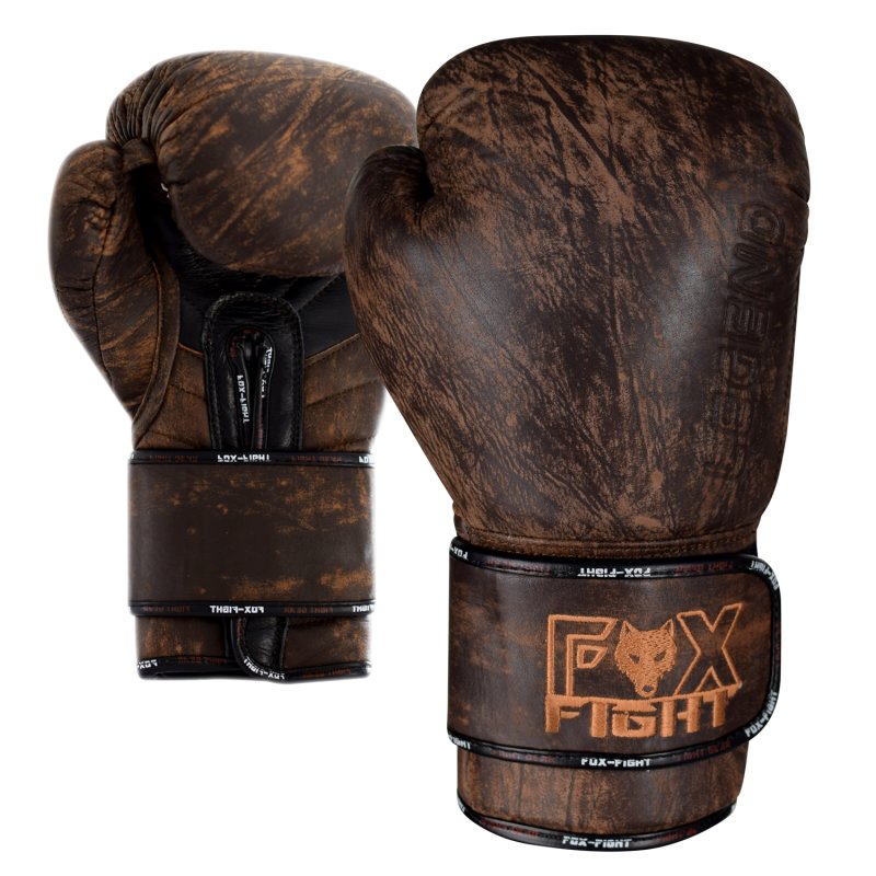 FOX-FIGHT LEGEND Boxhandschuhe aus echtem Leder 16 OZ braun