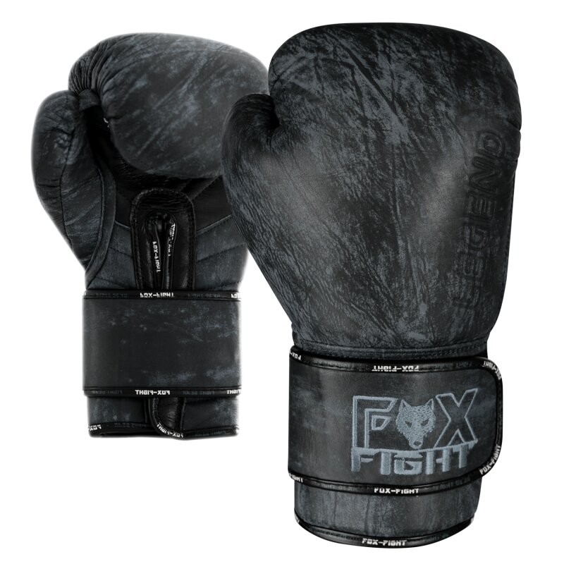 FOX-FIGHT LEGEND Boxhandschuhe aus echtem Leder 14 OZ schwarz