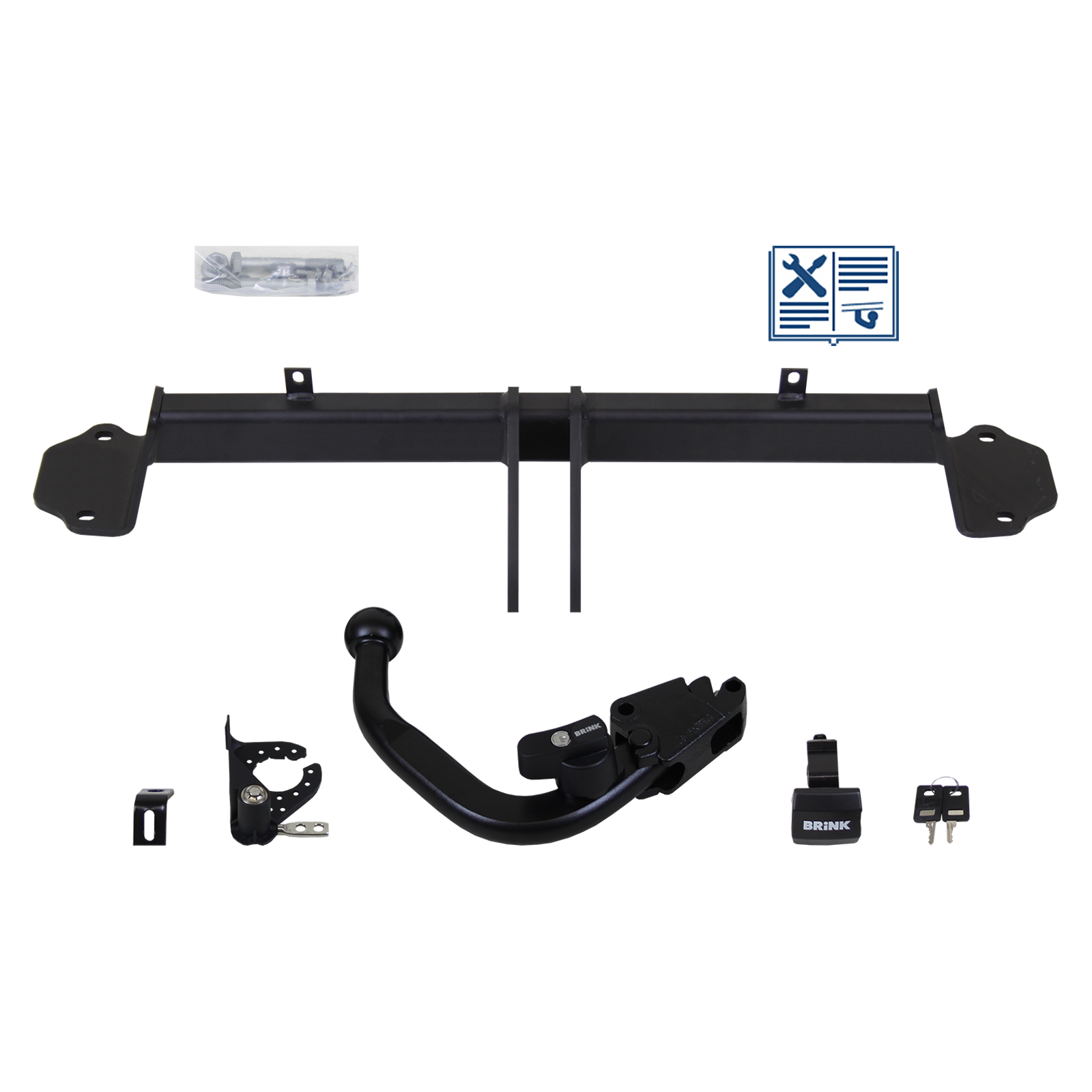 Brink Anhängerkupplung abnehmbar Kugelstange von schräg unten gesteckt - BMW 4 Cabriolet