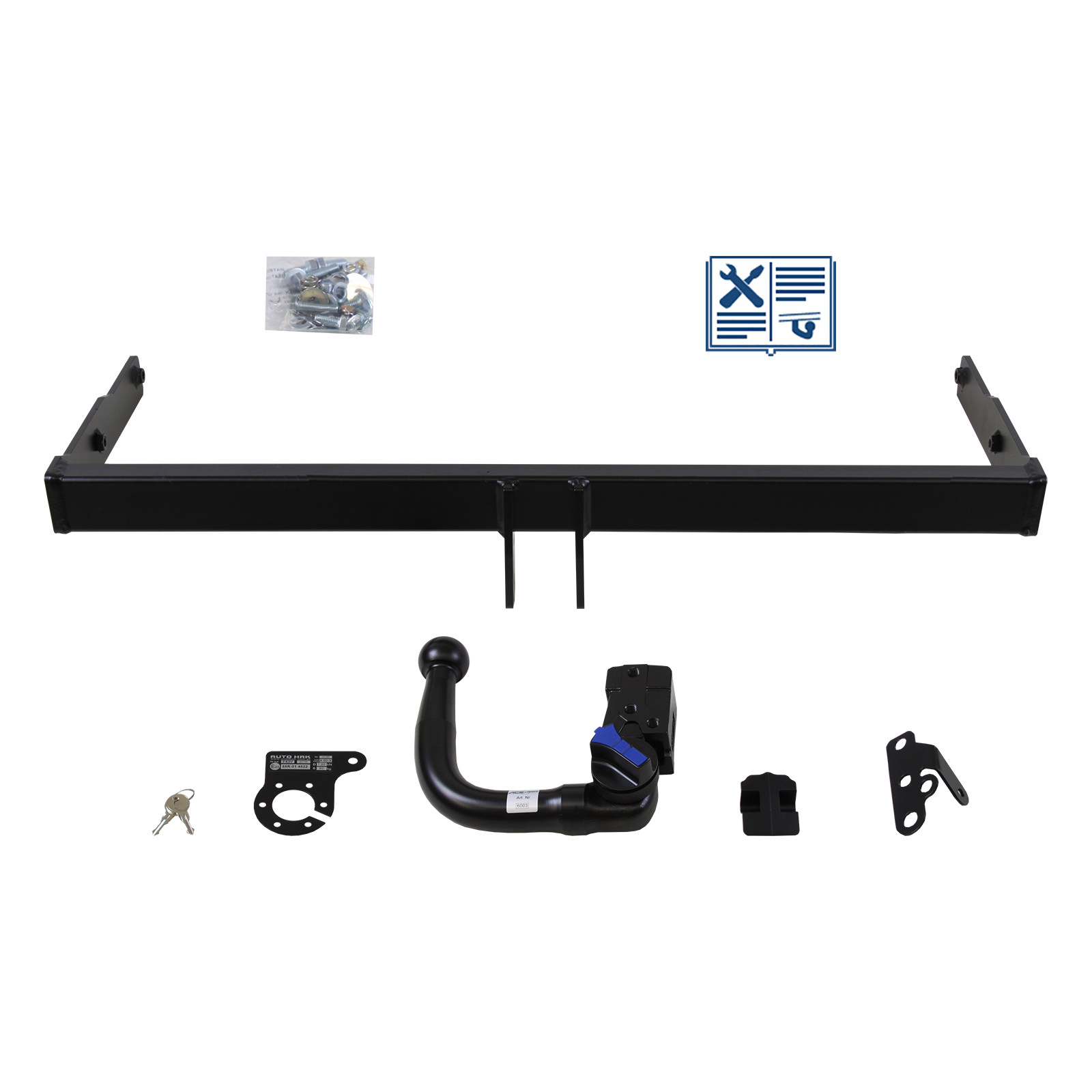 AUTO-HAK Anhängerkupplung abnehmbar Kugelstange von unten gesteckt - VW POLO IV