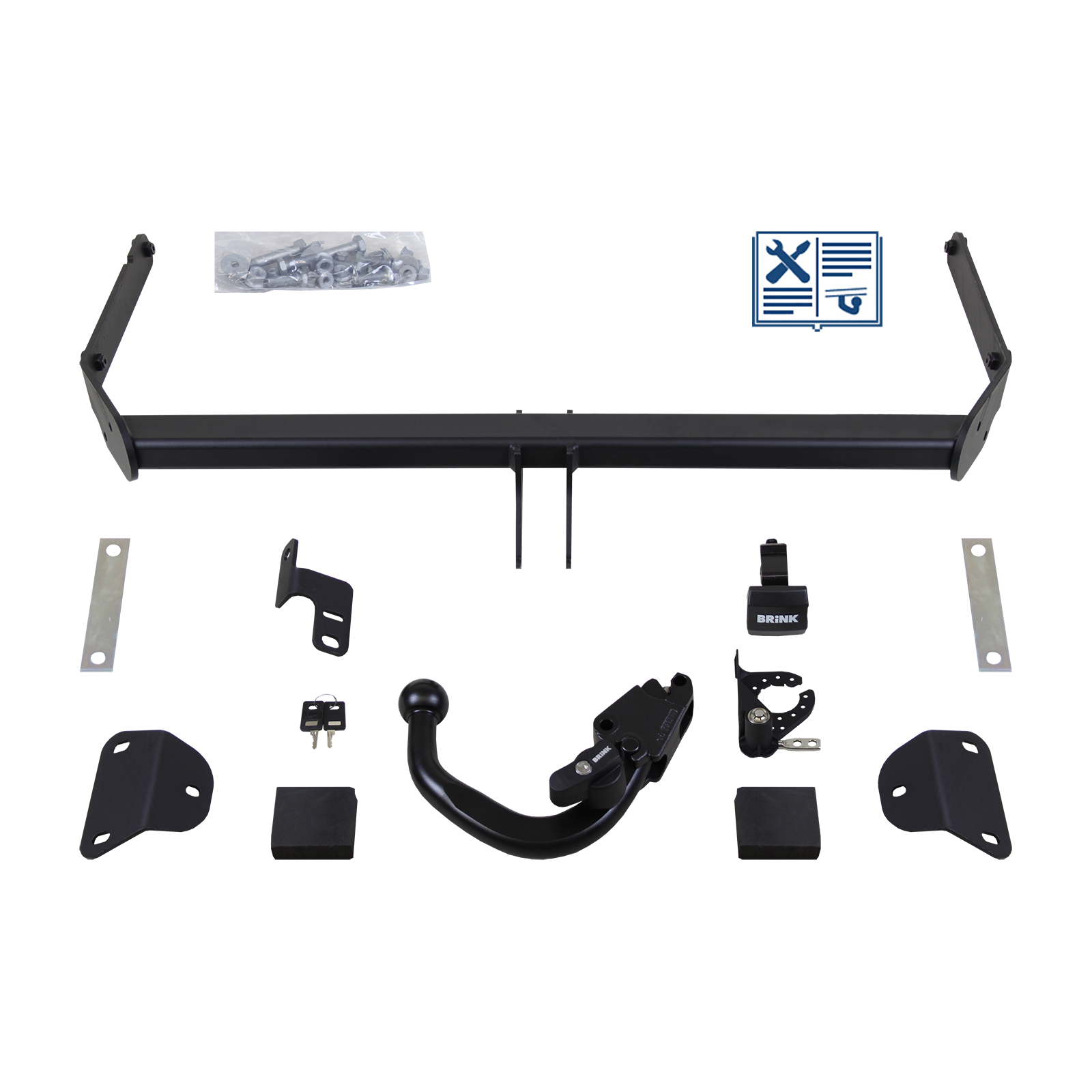 Brink Anhängerkupplung abnehmbar Kugelstange von schräg unten gesteckt - FORD B-MAX
