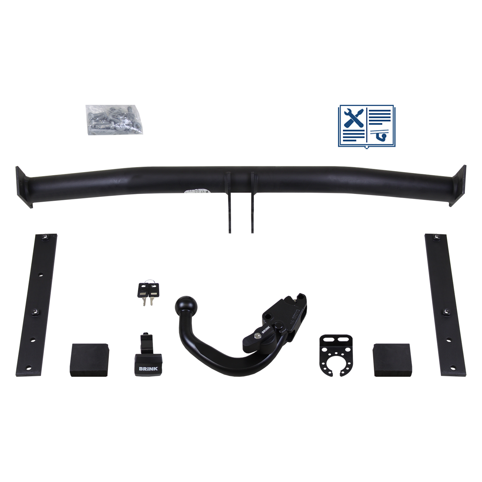 Brink Anhängerkupplung abnehmbar Kugelstange von schräg unten gesteckt - AUDI A3