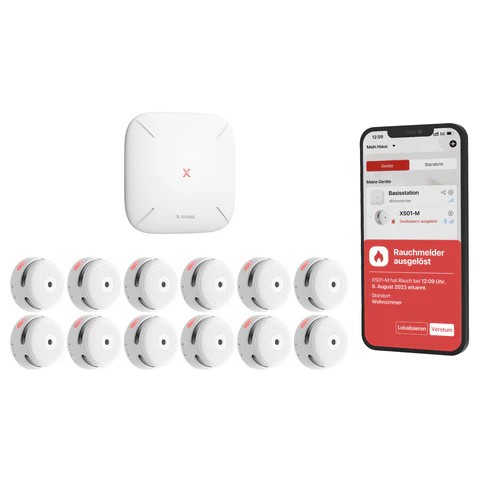 X-Sense Smart Rauchmelder XS-01-M mit SBS50 Basisstation (12 Melder)