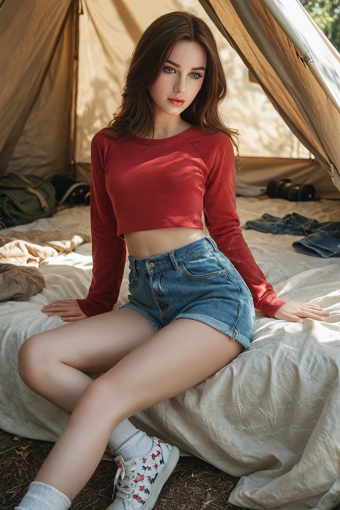 Sexpuppe Romina-160 cm A Cup, inkl. Gel gefüllter Brust & Standfunktion, Auf Lager!