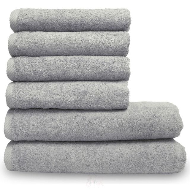 Lanudo? Handtuch Set Pure Line 2x Duschtuch + 4x Handtuch Silber