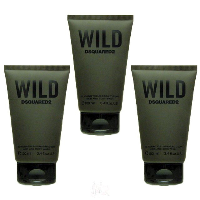 3x Dsquared? Wild Hair and Body Wash 100 ml = 300 ml