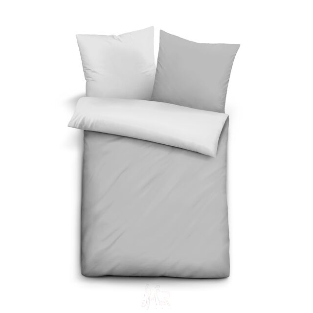 Lanudo? Microfaser Bettw?sche Sturmgrau/Silber 135 x 200 + 80 x 80 cm