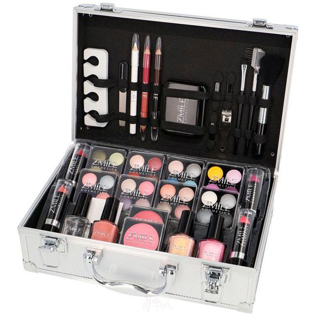 Schminkkoffer Set Alu Profi-Qualit?t mit French Manicure 58 teilig Vegan