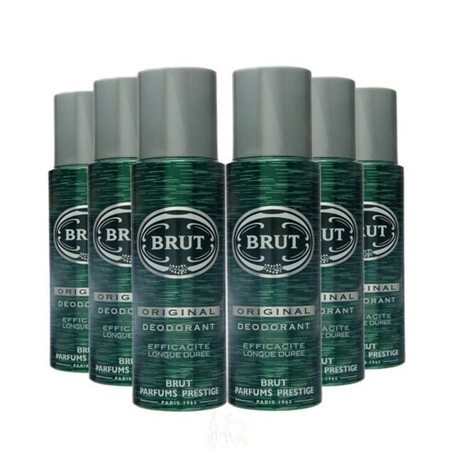 6x Brut Original for Men Deodorant Deo Spray 200 ml = 1200 ml