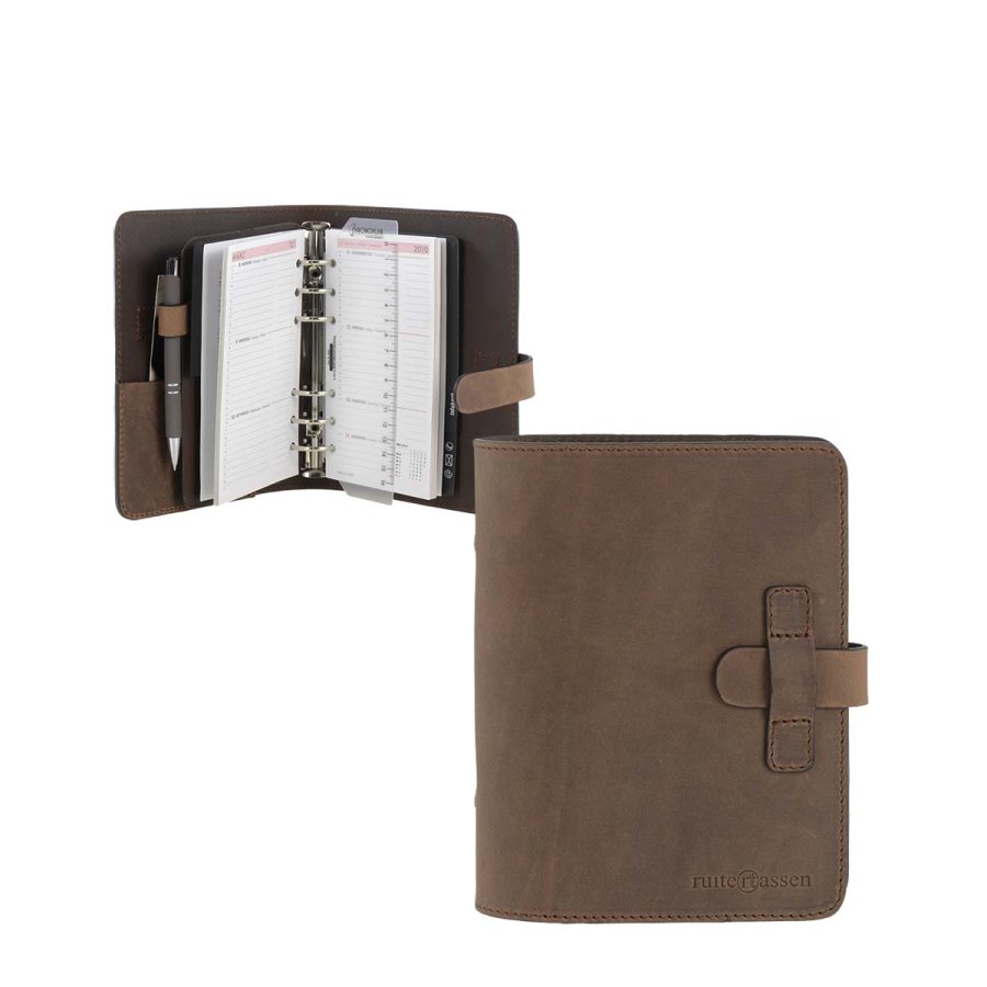 Terminplaner A6 Leder ranger braun komplett mit Kalender