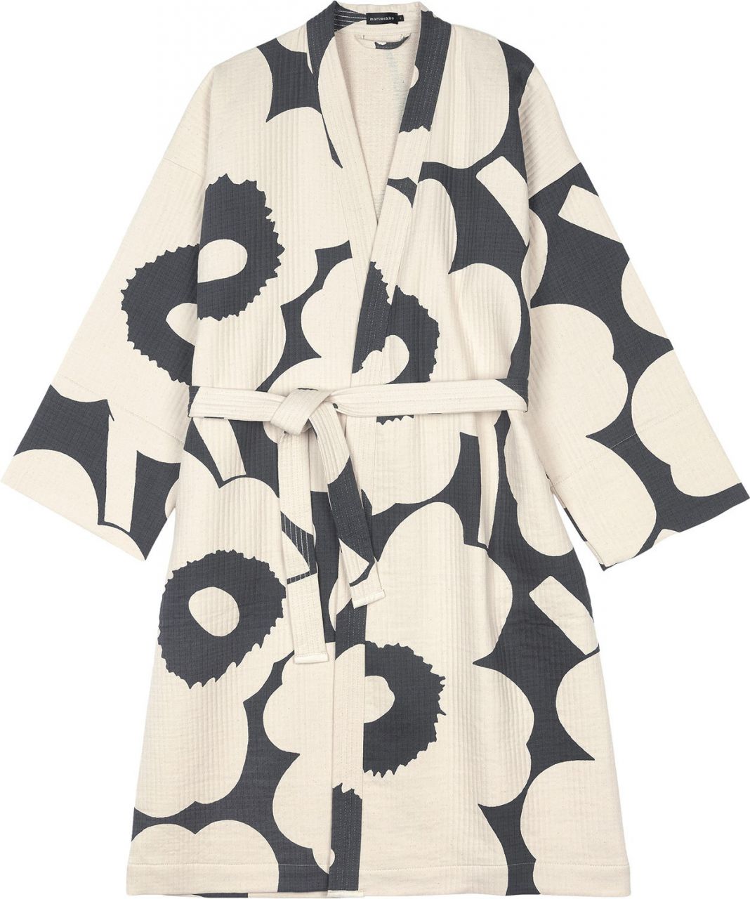 Marimekko Damen Bademantel anthrazit, cremeweiß Unikko''