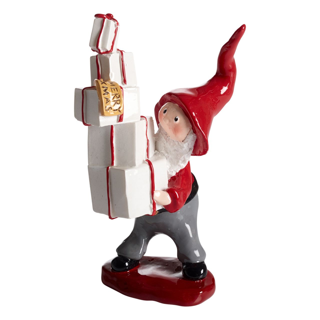 Nääsgränsgården Tomtesson mit Geschenk Höhe 12 cm rot''