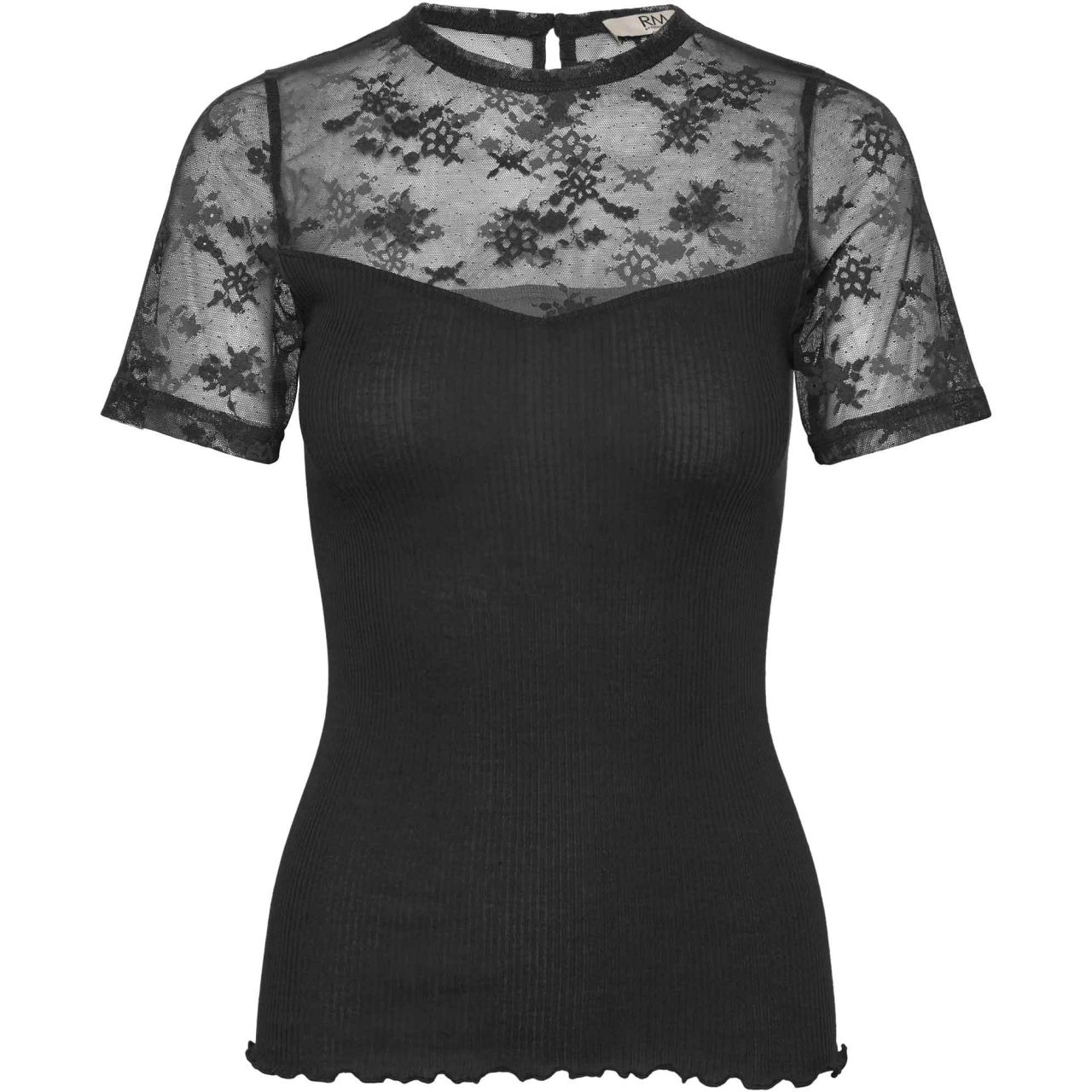 Rosemunde Copenhagen Damen T-Shirt / Spitze Modal Rundausschnitt...