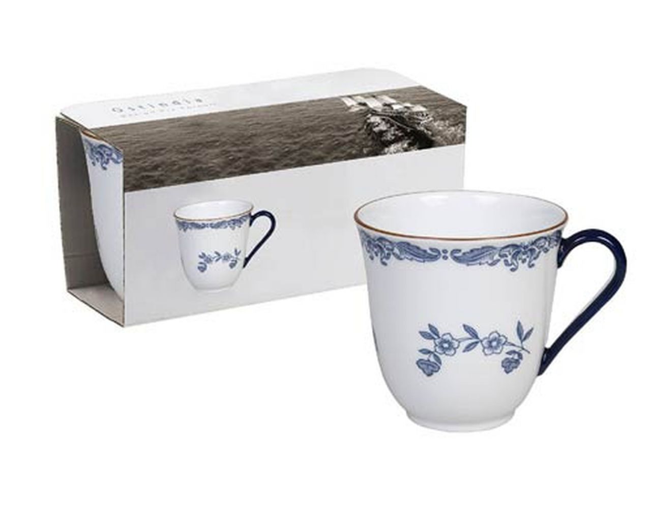 Rörstrand Ostindia Becher 0,3 l 2 Stk. grau, graublau, braun''