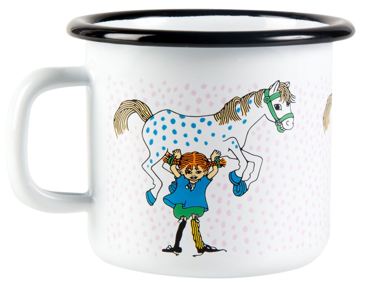 Muurla Pippi Langstrumpf Pippi & das Pferd Tasse / Becher Emaille...
