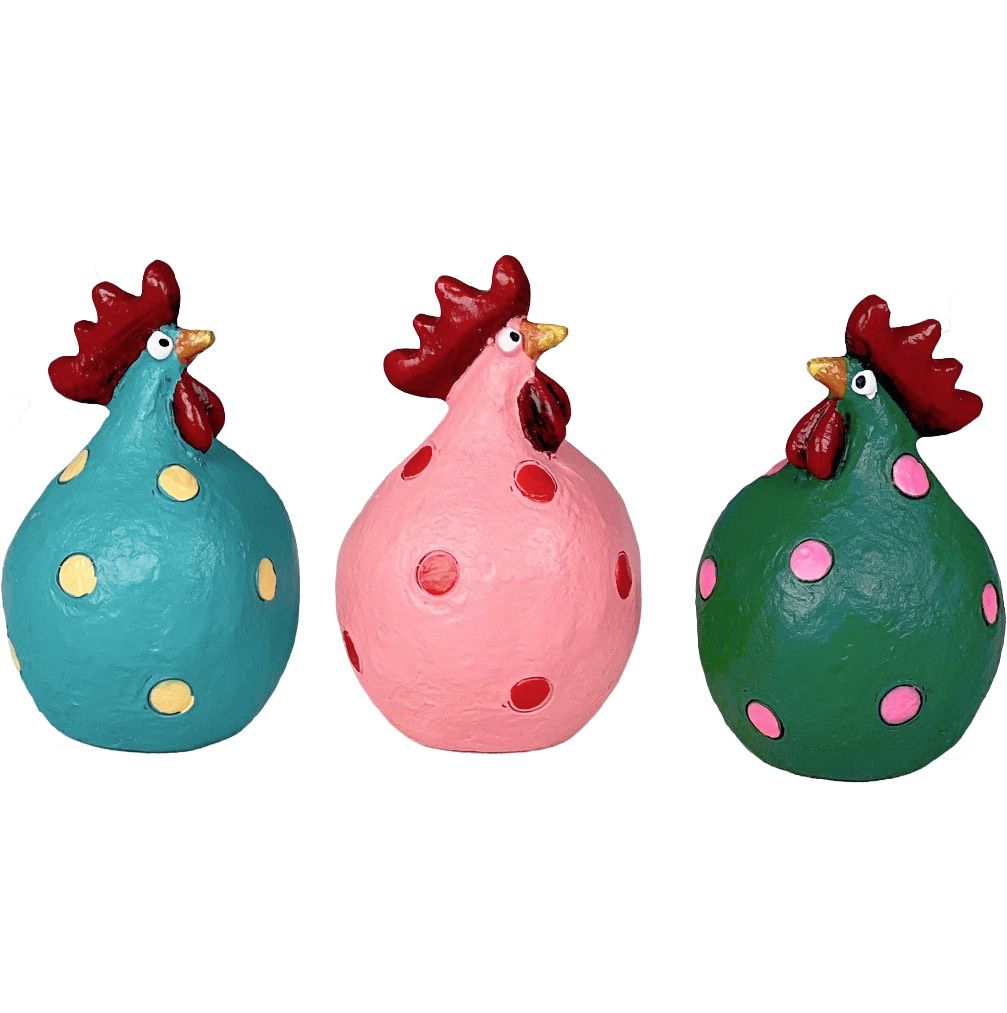 Nääsgränsgården Osterhühner Poppy 3er Set Höhe 5,2 cm türkis,...