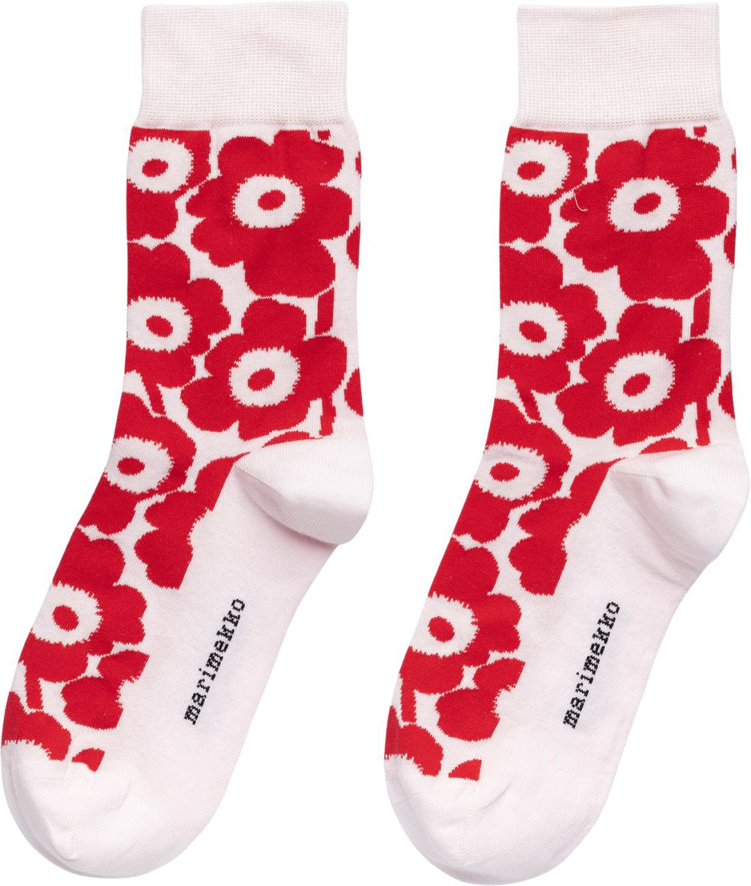 Marimekko Damen Strümpfe rot, hellrosa Unikko Tone Kirmailla''