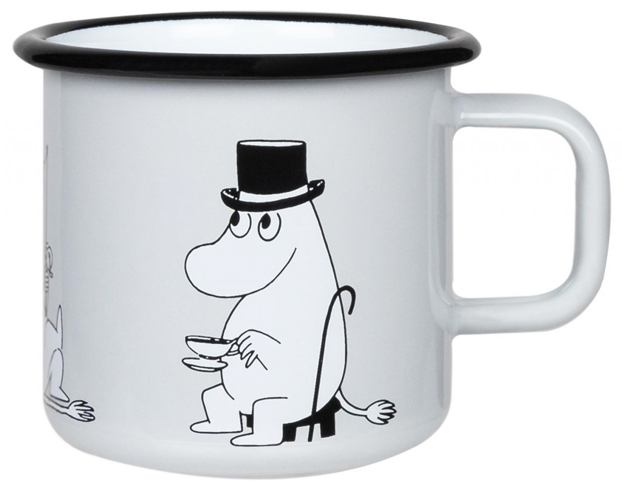 Muurla Mumins Retro Muminpapa Tasse / Becher Emaille 0,37 l grau,...