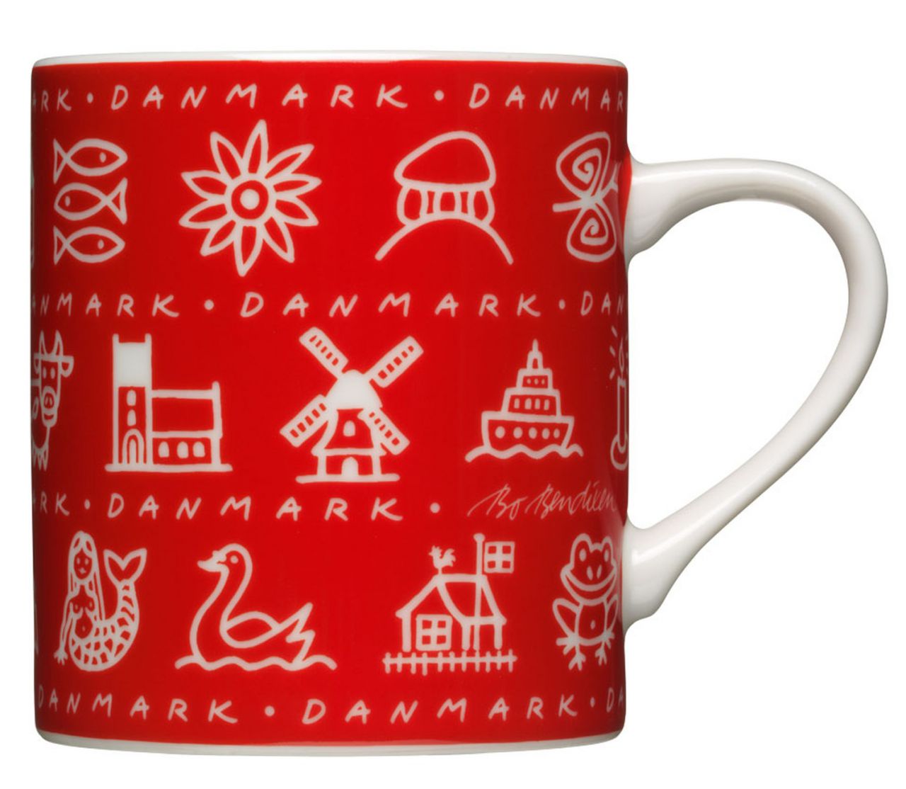 Bo Bendixen Tasse / Becher Dänemark 0,3 l rot''