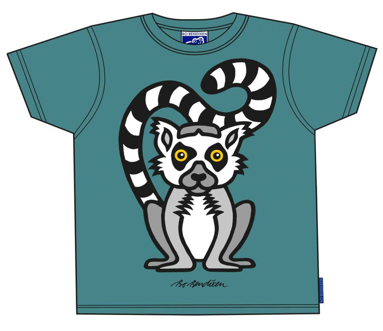 Bo Bendixen Unisex Kinder T-Shirt grün Lemur''