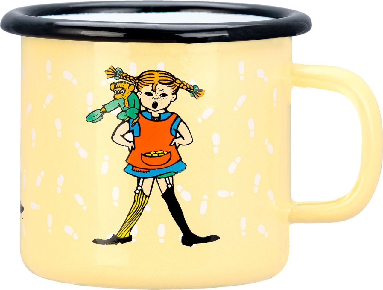 Muurla Pippi Langstrumpf Fußstapfen Tasse / Becher 0,25 l Emaille...