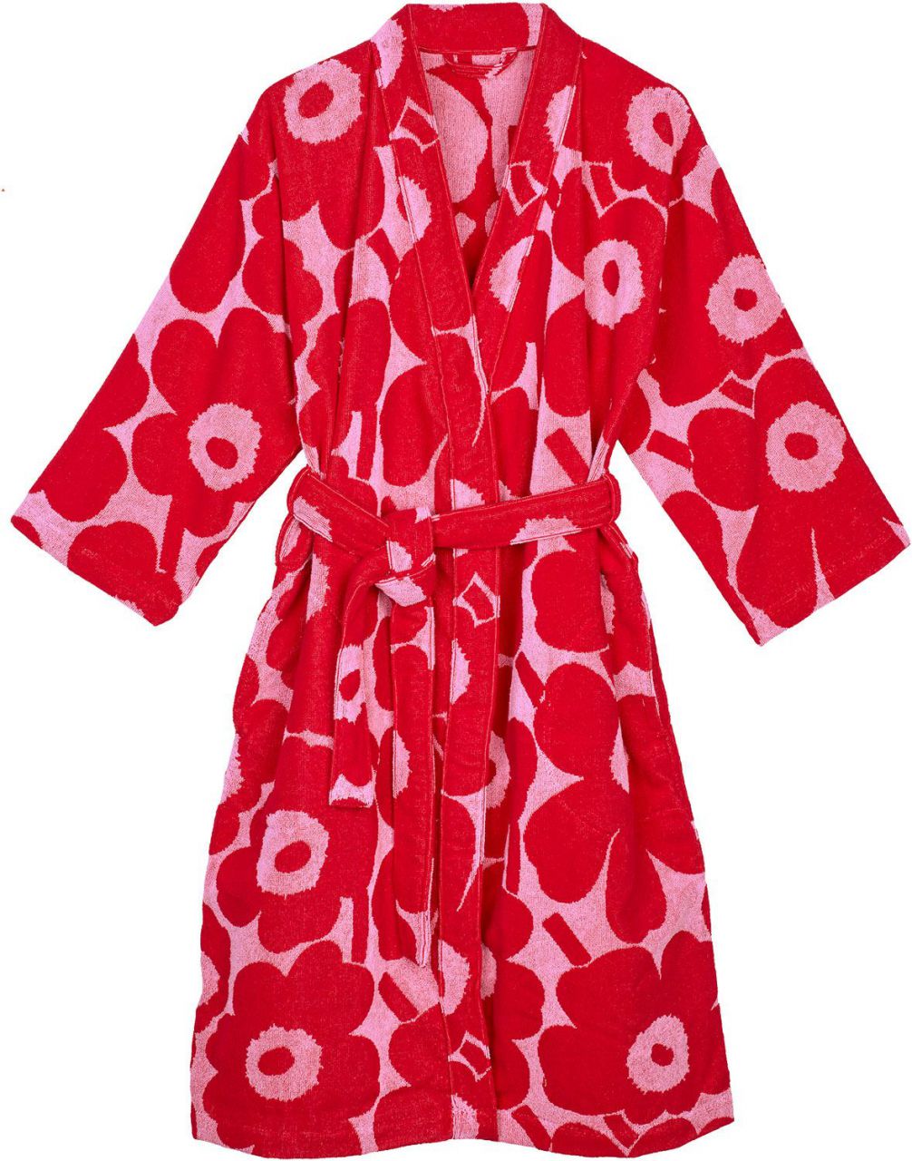Marimekko Damen Bademantel pink, rot Unikko''