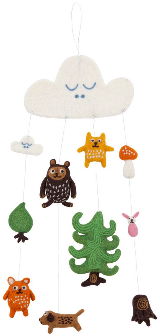 Klippan Kleiner Bär Kindermmobile Wollfilz Handarbeit''
