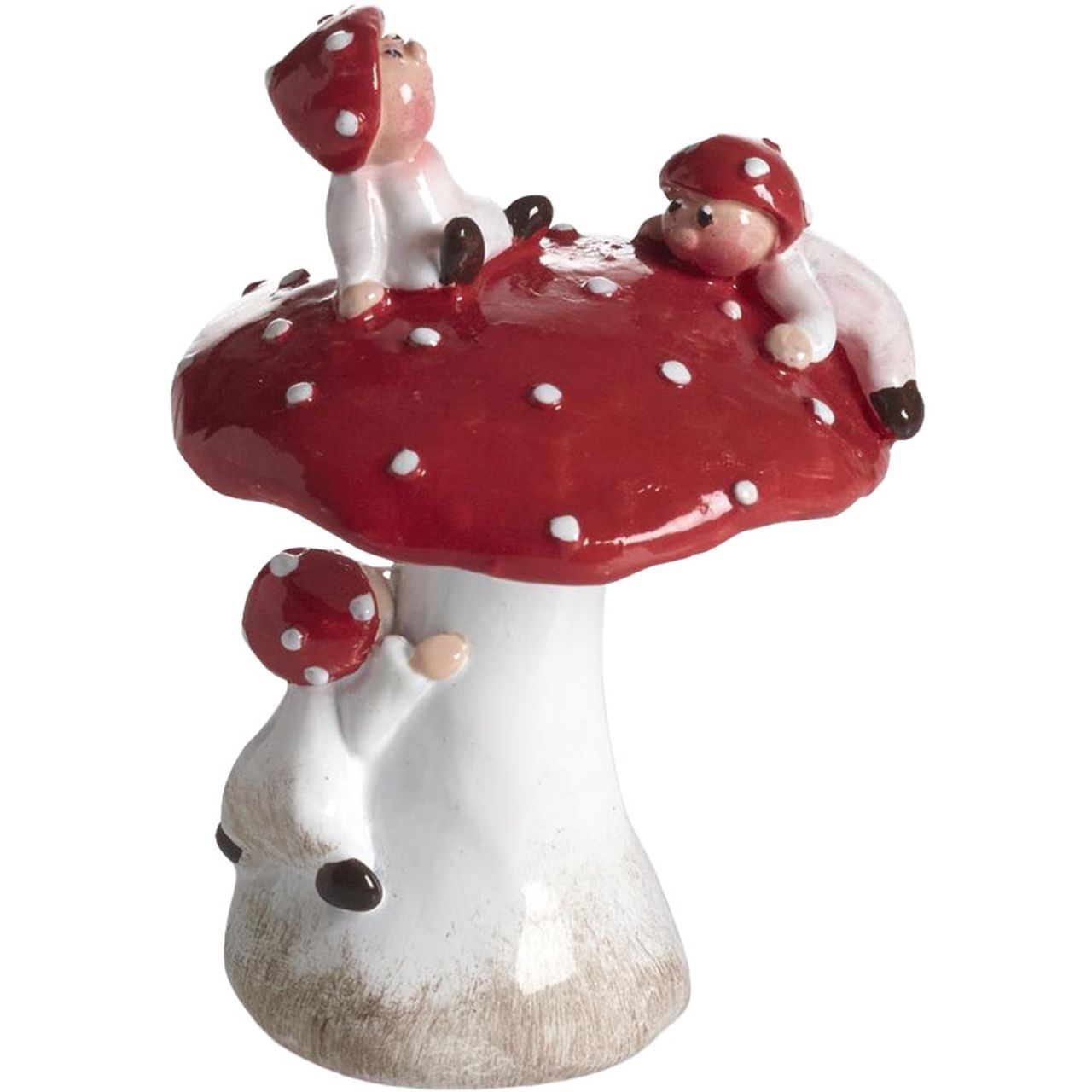 Nääsgränsgården Pilz mit Wichteln Höhe 7,5 cm rot, weiß''