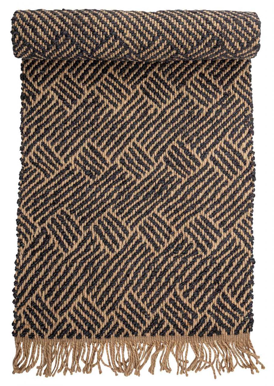 Bloomingville Aby Teppichläufer Jute 70x200 cm schwarz, braun''
