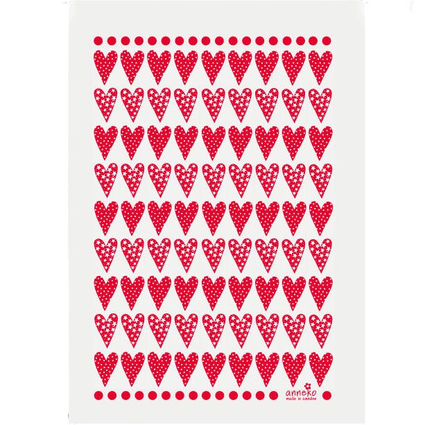 Anneko Design Geschirrtuch Herzen 50x70 cm rot, weiß''