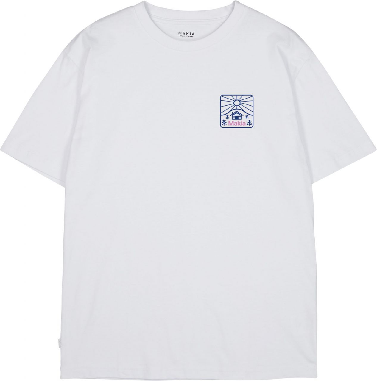 Makia Clothing Unisex T-Shirt mit Print weiß, blau Backwoods''