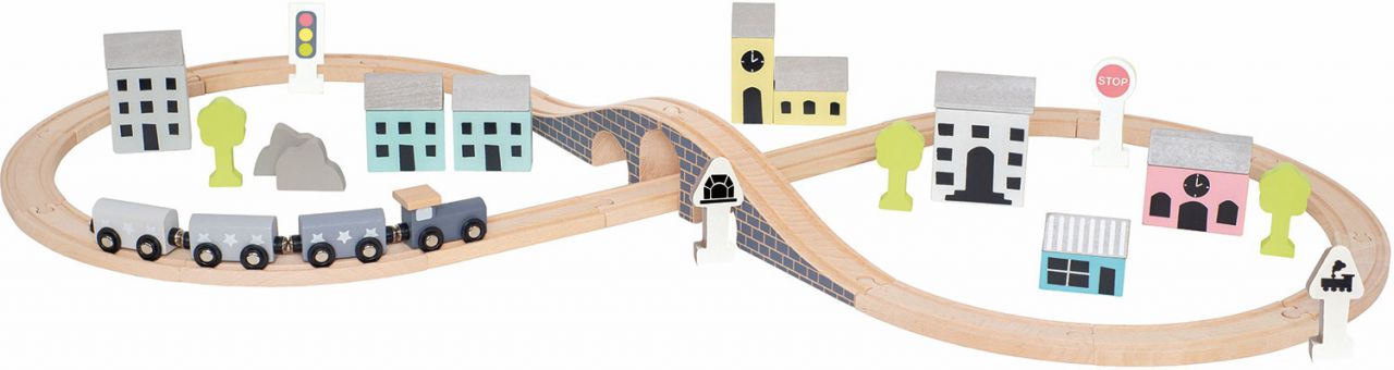 Jabadabado Holzeisenbahn Set mit Aufbewahrungsbox 36 tlg.''