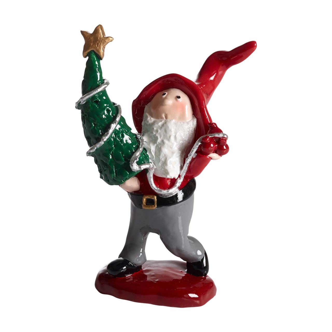 Nääsgränsgården Tomtesson mit Weihnachtsbaum Höhe 11 cm rot''