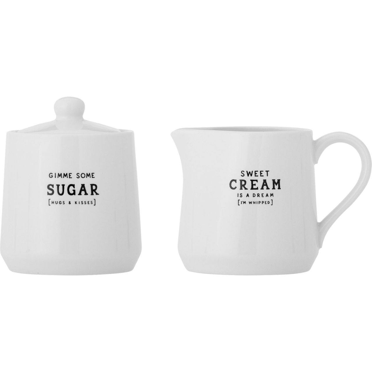 Bloomingville Gießer 0,37 l & Dose 0,38 l mit Tablett Set weiß Wendy''