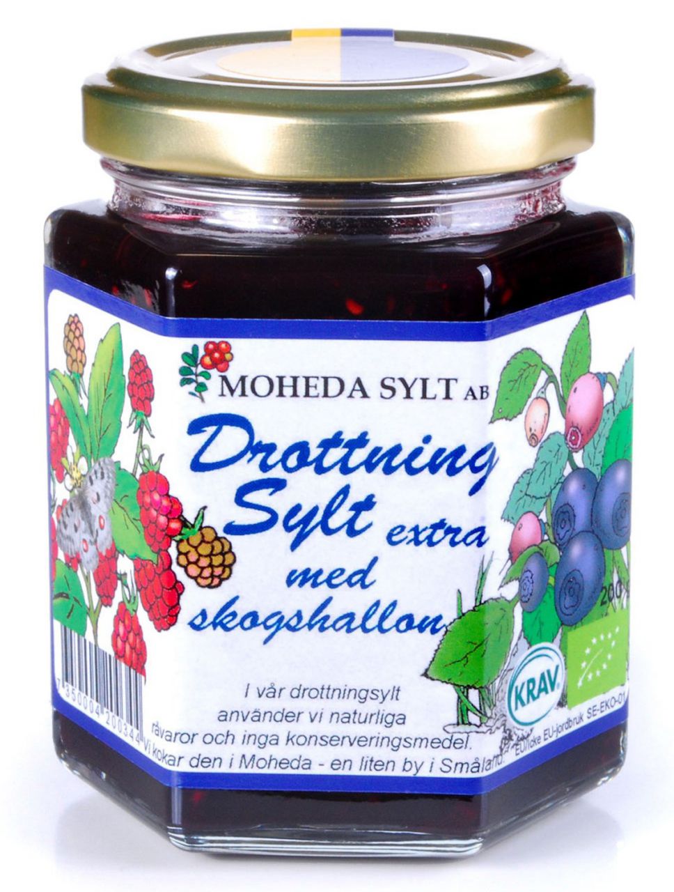 Moheda Bio Blaubeer Himbeer Konfitüre Drottningsylt extra 200 g''