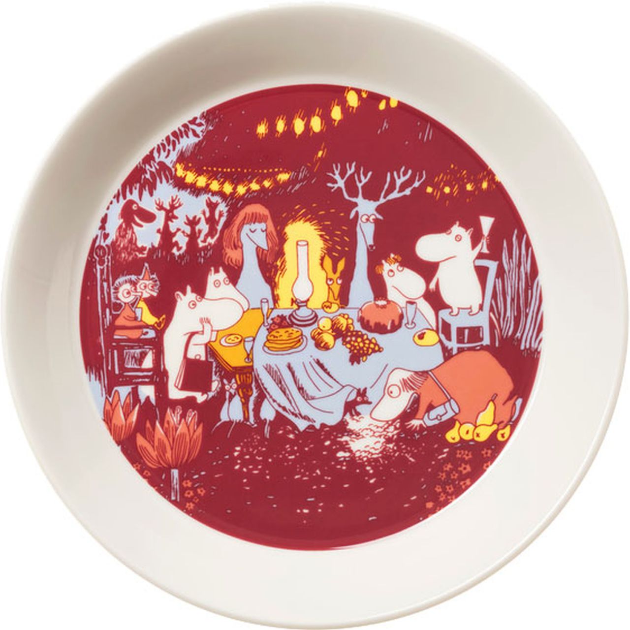 Moomin by Arabia Mumin Festive Teller Ø 19 cm dunkelrot''
