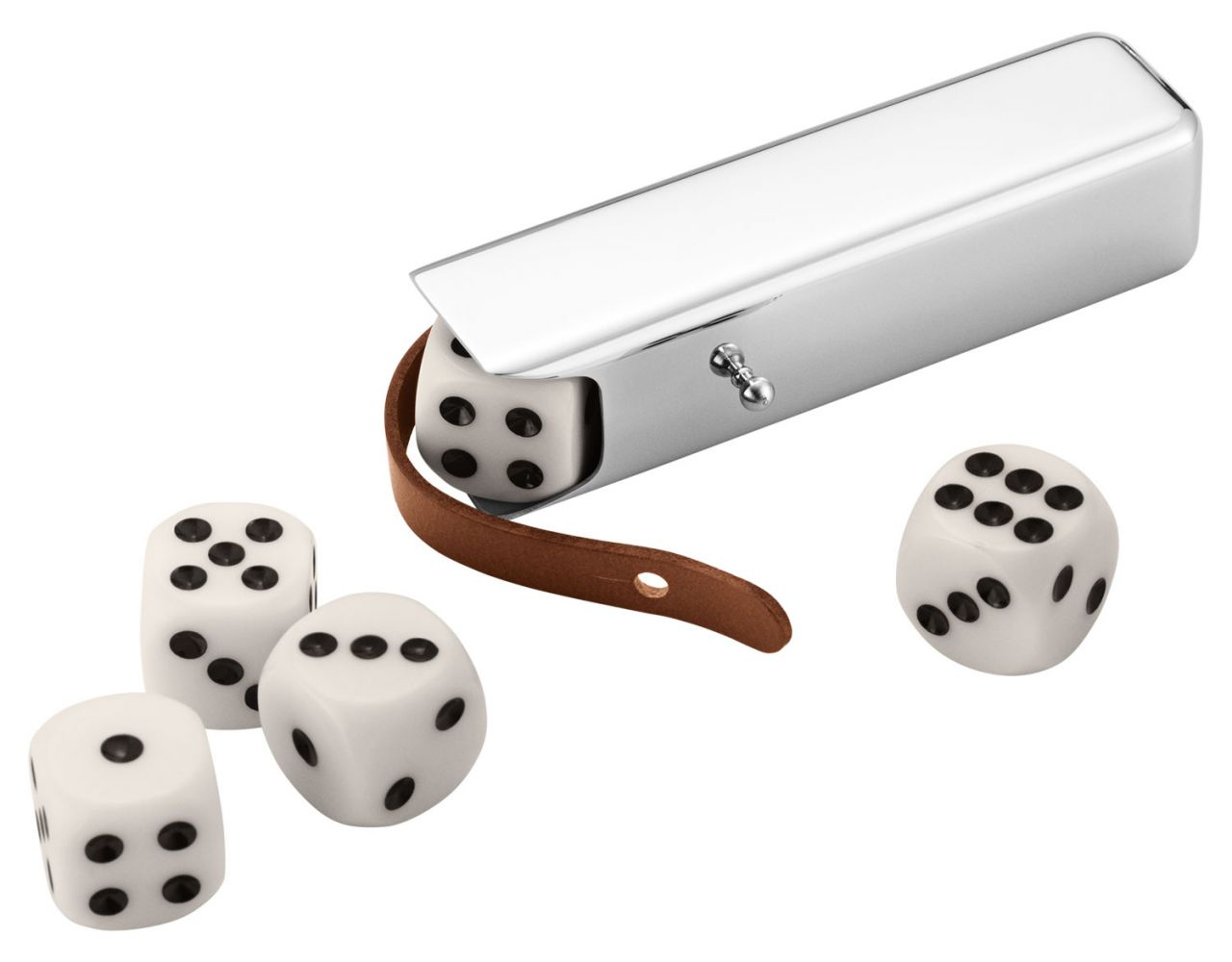 Georg Jensen Sky 5 Würfeln mit Hülle Edelstahl poliert mit...