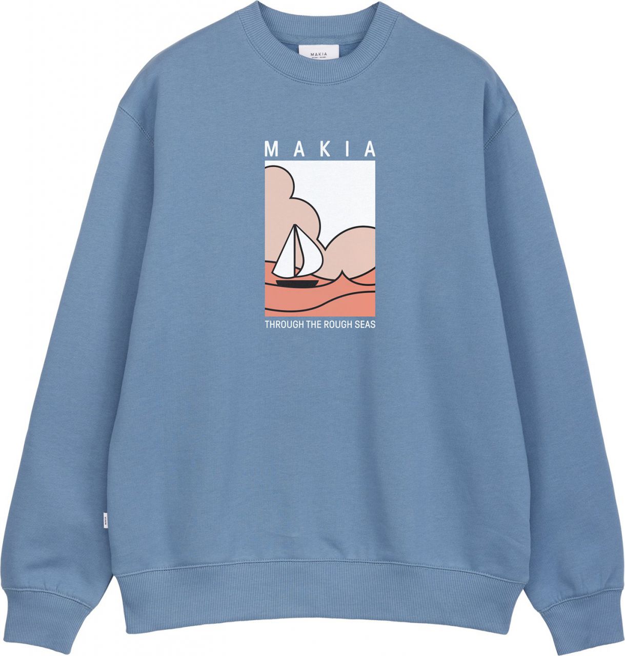 Makia Clothing Herren Sweatshirt mit Print Sailaway fog blue''