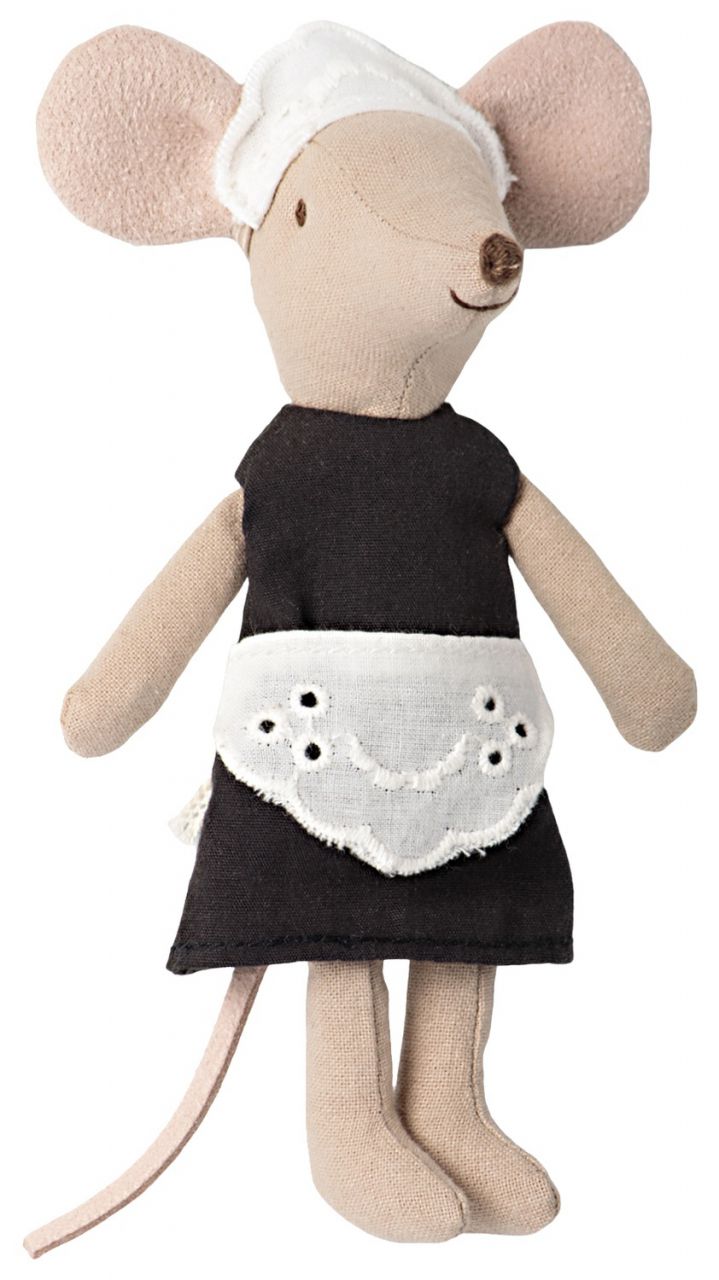 Maileg Maus Dienstmädchen Höhe 15 cm rosa, schwarz, weiß''