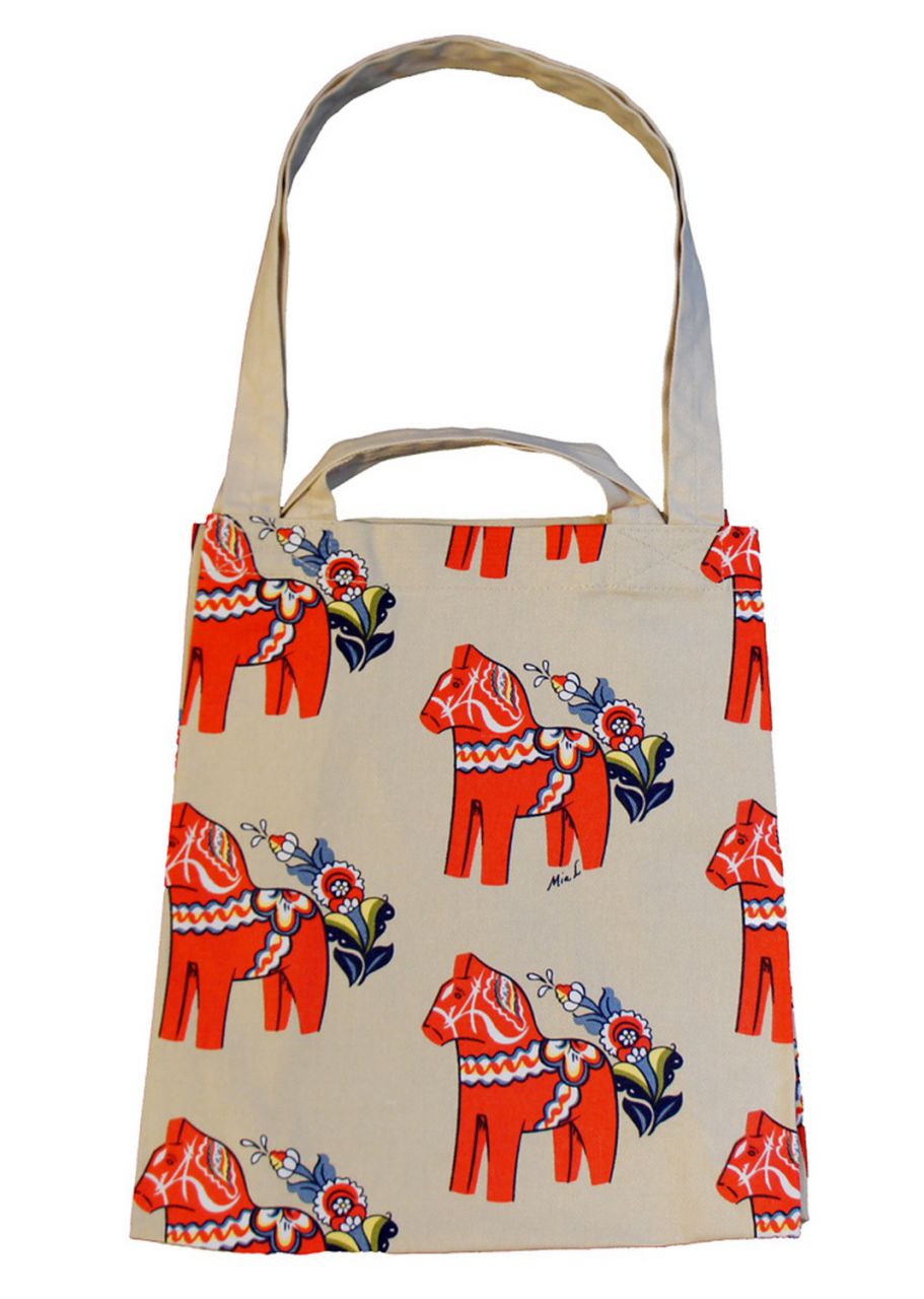 Nordiska Mia L. Dalapferd beige rot Tasche''