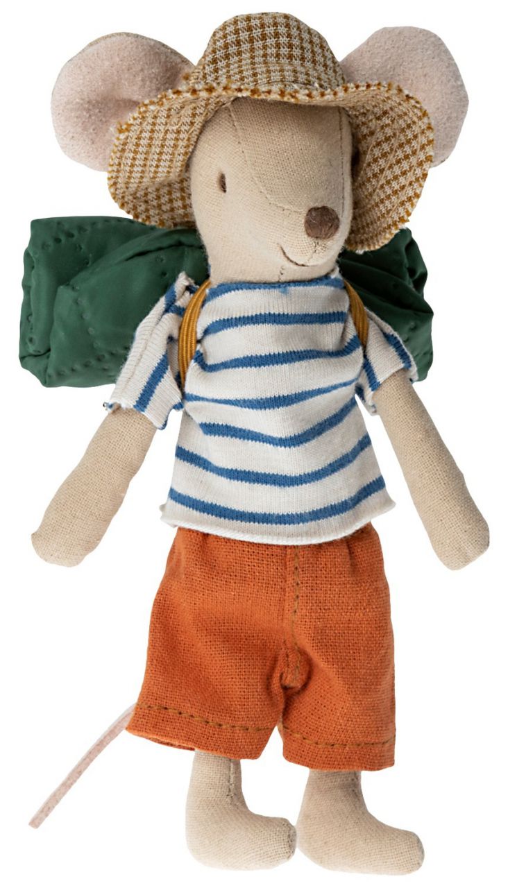 Maileg Maus Wanderer Großer Bruder Höhe 12 cm rosa, mehrfarbig''