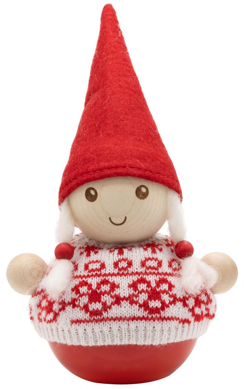 Aarikka Tonttu Mädchen Maija mit Pullover Höhe 18 cm''