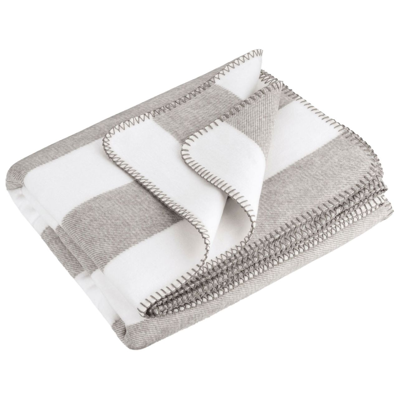Riema Stine Baumwolldecke (Biobaumwolle) 150x200 cm Streifen grau,...