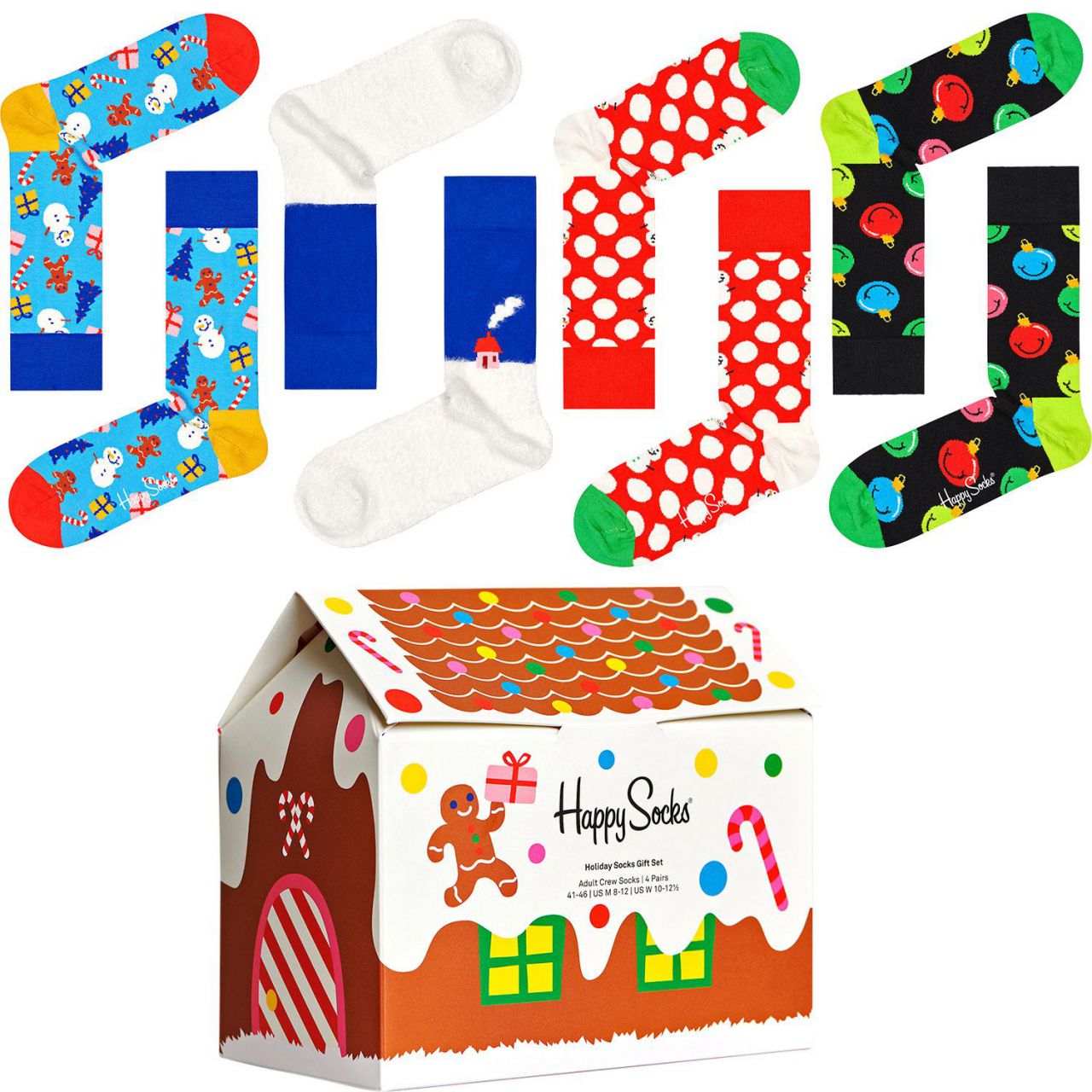 Happy Socks Unisex Strümpfe Weihnachtszeit Geschenkbox 4 Stk.''