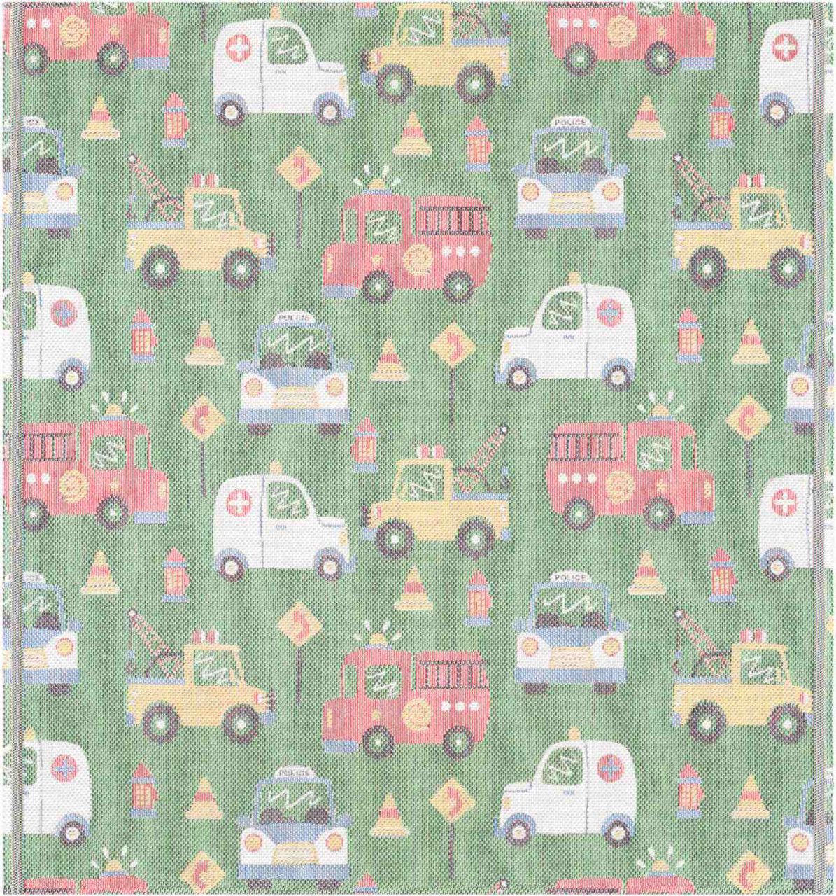 Ekelund Autos Babybaumwolldecke (Öko-Tex) 70x75 cm grün, mehrfarbig''