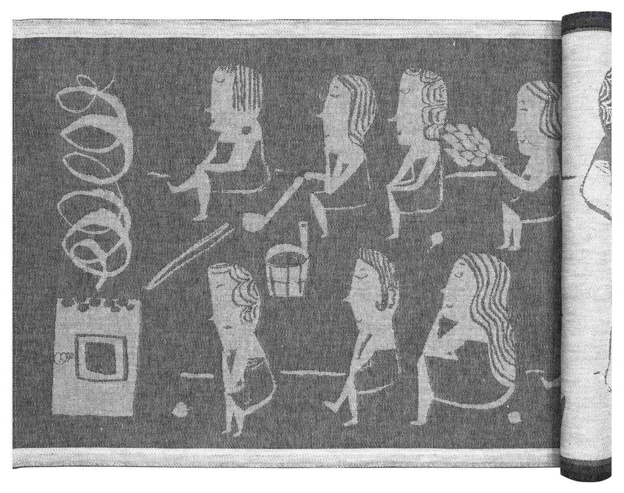 Lapuan Kankurit Naisten (Frauen) Saunasitzauflage weiß, schwarz''