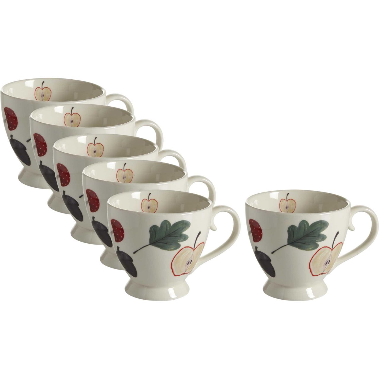 Nääsgränsgården Wald Tasse / Becher 0,4 l weiß, mehrfarbig 6 Stk.''