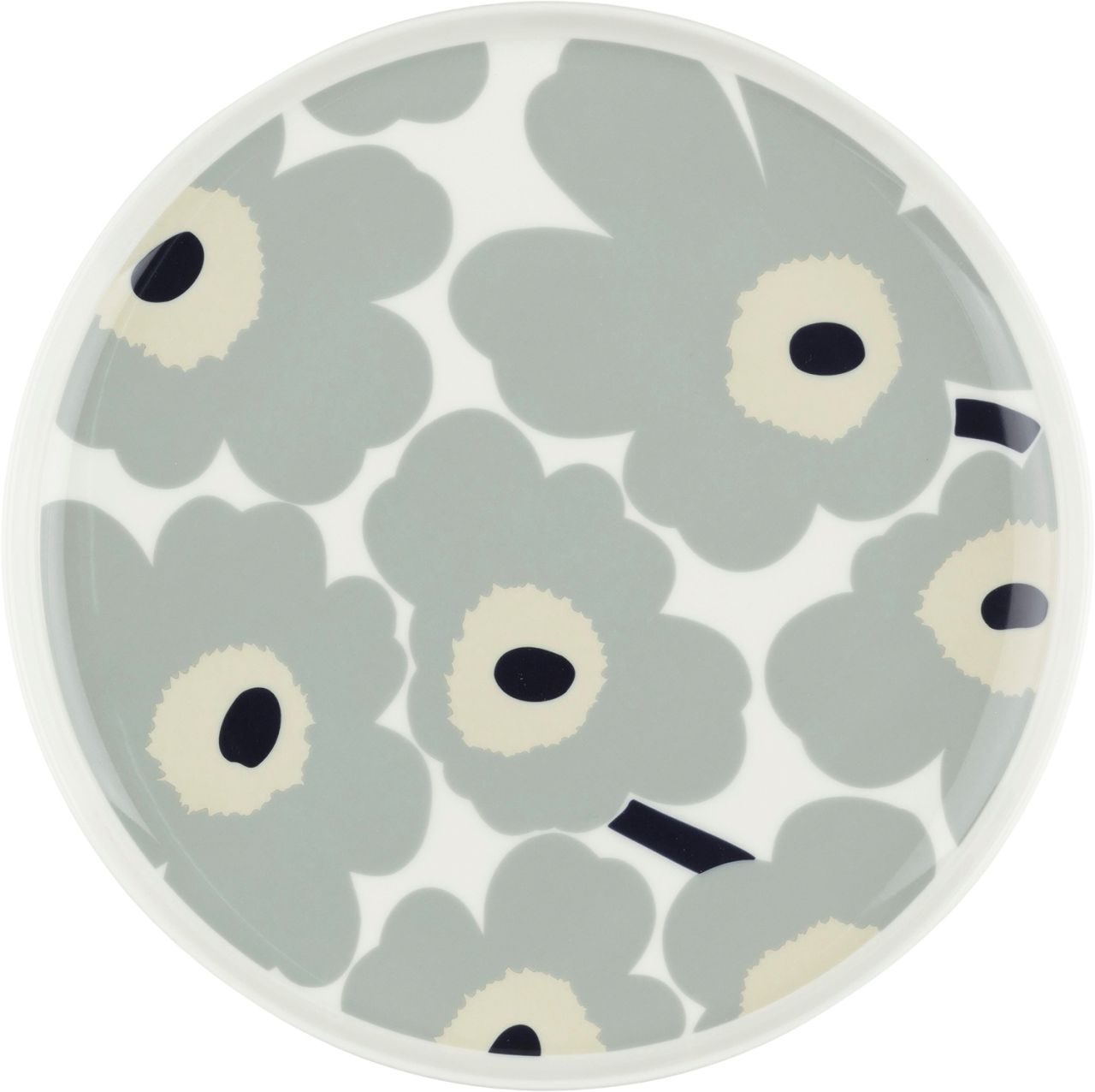 Marimekko Unikko Oiva Teller Ø 25 cm cremeweiß, hellgrau, sand,...