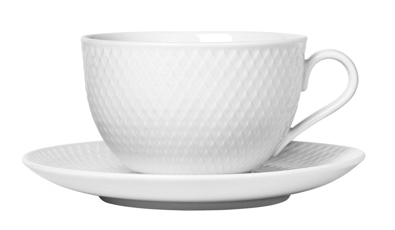 Lyngby Porcelæn Rhombe Tasse 0,39 l mit Unterasse''